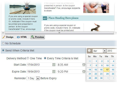 Send your emails when you need them sent by scheduling delivery times that will give you the best possible open rates